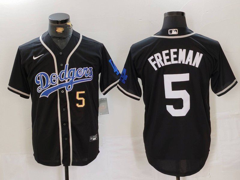 Men Los Angeles Dodgers #5 Freeman Black Fashion Nike Game MLB Jersey style 42->los angeles dodgers->MLB Jersey